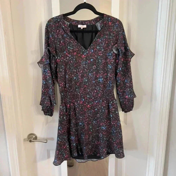 Parker V Neck Long Sleeve Floral Dress Size Medium - Picture 5 of 8